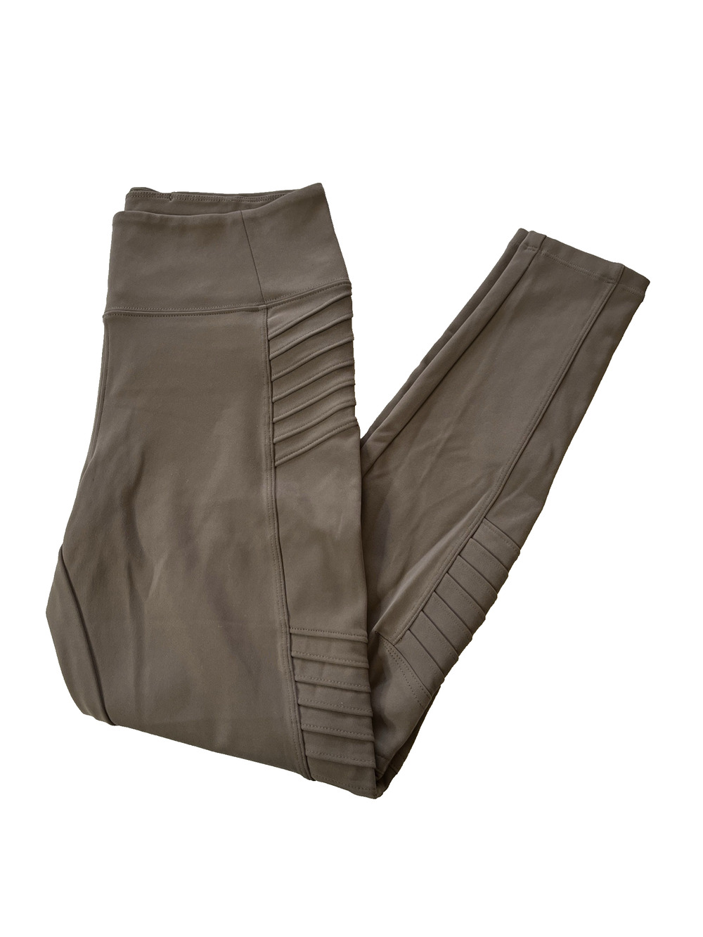 Athleta Women's M Mocha Brown Ankle Zip Delancy Moto Tight Athleisure